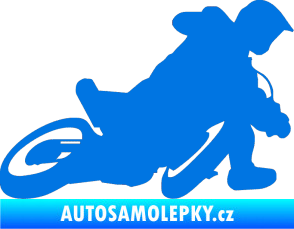 Samolepka Motorka 039 pravá motokros modrá oceán