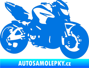 Samolepka Motorka 041 pravá road racing modrá oceán