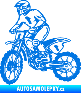 Samolepka Motorka 043 levá motokros modrá oceán