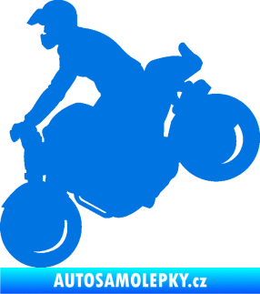 Samolepka Motorka 044 levá motokros modrá oceán