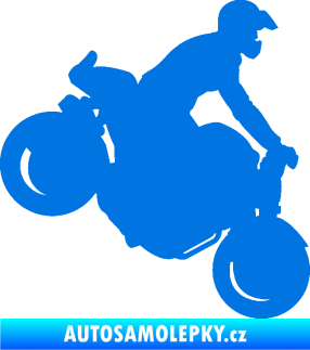 Samolepka Motorka 044 pravá motokros modrá oceán