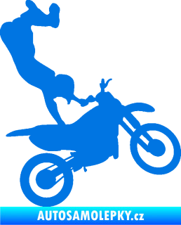 Samolepka Motorka 047 pravá motokros freestyle modrá oceán