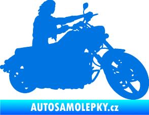 Samolepka Motorka 050 pravá modrá oceán