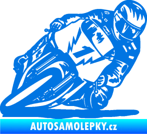 Samolepka Motorka 051 pravá modrá oceán