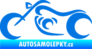 Samolepka Motorka 057 levá obrys modrá oceán