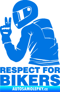 Samolepka Motorkář 004 respect for bikers nápis modrá oceán