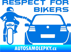 Samolepka Motorkář 008 respect for bikers nápis modrá oceán