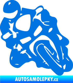 Samolepka Motorkář 013 levá modrá oceán