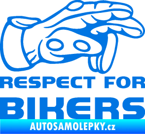 Samolepka Motorkář 014 pravá respect for bikers modrá oceán