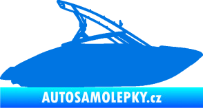 Samolepka Motorový člun 001 pravá modrá oceán