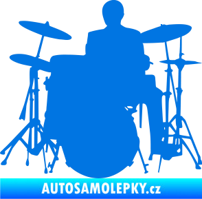 Samolepka Music 009 levá hráč na bicí modrá oceán