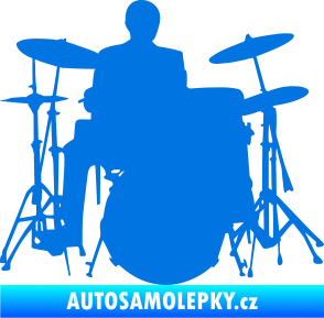 Samolepka Music 009 pravá hráč na bicí modrá oceán