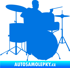 Samolepka Music 011 pravá hráč na bicí modrá oceán