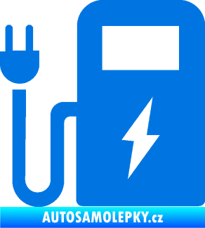 Samolepka Nabíjecí stanice 001 levá elektromobil charge modrá oceán