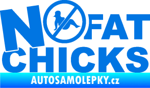 Samolepka No fat chicks 003 modrá oceán