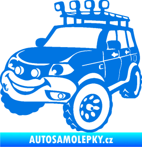 Samolepka Off Road 005 levá veselé autíčko modrá oceán