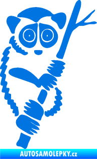 Samolepka Opice 004 pravá lemur na stromě modrá oceán