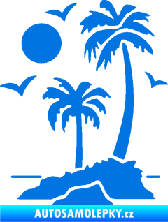 Samolepka Ostrov 002 levá palmy a moře modrá oceán