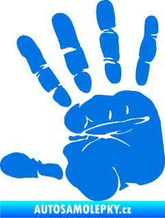 Samolepka Otisk ruky levá modrá oceán