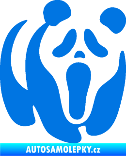 Samolepka Panda 014 pravá maska Vřískot modrá oceán