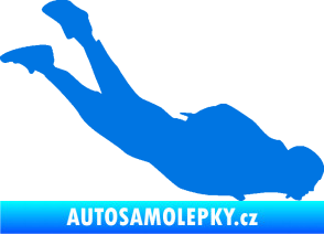 Samolepka Parašutista 003 pravá skok z letadla modrá oceán