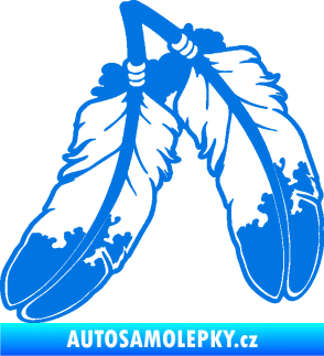 Samolepka Peříčka 003 levá indiánský motiv modrá oceán