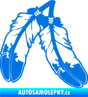 Samolepka Peříčka 003 pravá indiánský motiv modrá oceán