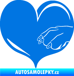 Samolepka Pes 102 pravá packa modrá oceán
