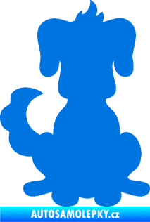 Samolepka Pes 113 levá kreslená silueta modrá oceán
