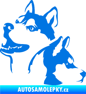Samolepka Pes 117 levá husky modrá oceán