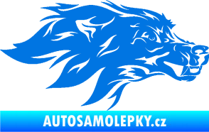 Samolepka Pes 127 pravá hlava modrá oceán