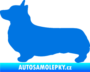 Samolepka Pes 164 levá Welsh Corgi Pembroke modrá oceán