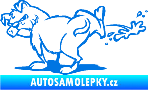 Samolepka Pes čůrá levá modrá oceán