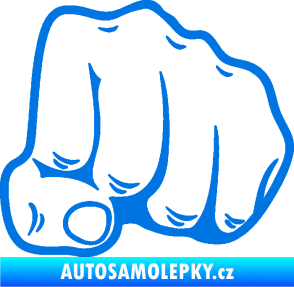 Samolepka Pěst 003 pravá modrá oceán