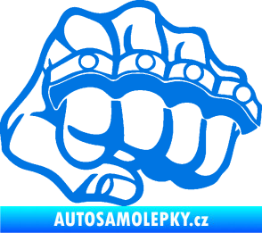 Samolepka Pěst boxer pravá modrá oceán