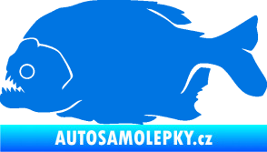 Samolepka Piraňa 001 levá dravá ryba modrá oceán