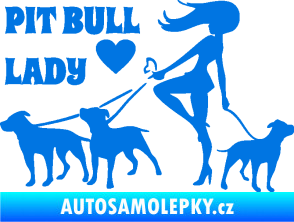 Samolepka Pit Bull lady levá modrá oceán