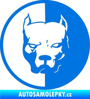 Samolepka Pitbull 001 kruh pravá modrá oceán