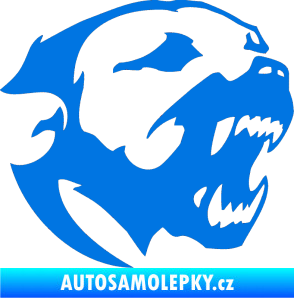 Samolepka Pitbull hlava 001 pravá modrá oceán