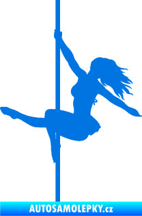 Samolepka Pole dance 001 levá tanec na tyči modrá oceán