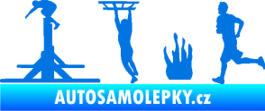 Samolepka Překážkové závody 001 levá OCR modrá oceán