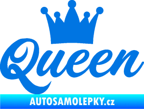 Samolepka Queen nápis s korunou modrá oceán