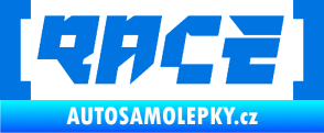 Samolepka Race nápis modrá oceán