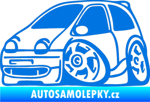 Samolepka Renault Twingo karikatura levá modrá oceán