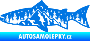 Samolepka Ryba 021 levá noční rybaření modrá oceán