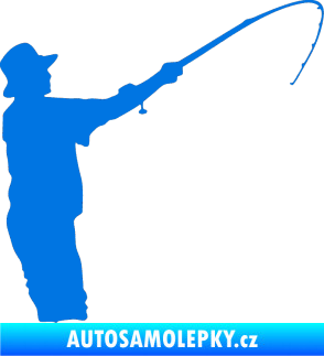 Samolepka Rybář 004 pravá modrá oceán