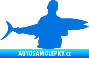 Samolepka Rybář 006 pravá modrá oceán