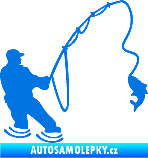 Samolepka Rybář 018 pravá modrá oceán