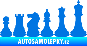 Samolepka Šachy 001 pravá modrá oceán