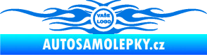Samolepka Samolepka na zadní sklo plameny se znakem modrá oceán
